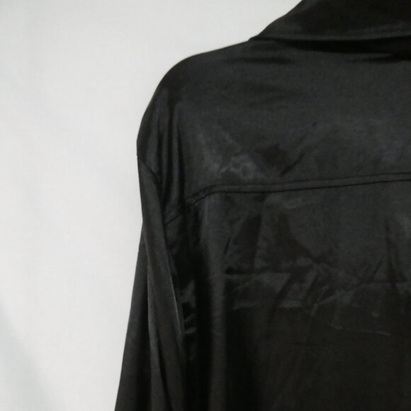 PRETTYLITTLETHING | size 18 | Elegant Black Satin Button-Up Top - Picture 9 of 14